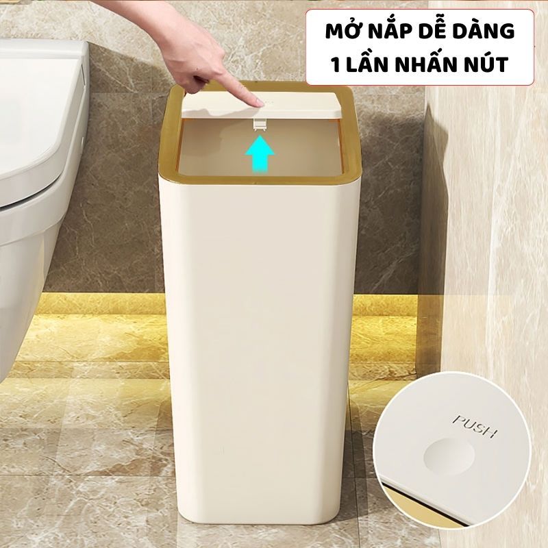 Thùng Rác Có Nắp Nhấn Nút ENODA HOME, Sọt Rác Phù Hợp Không Gian Bếp TR030