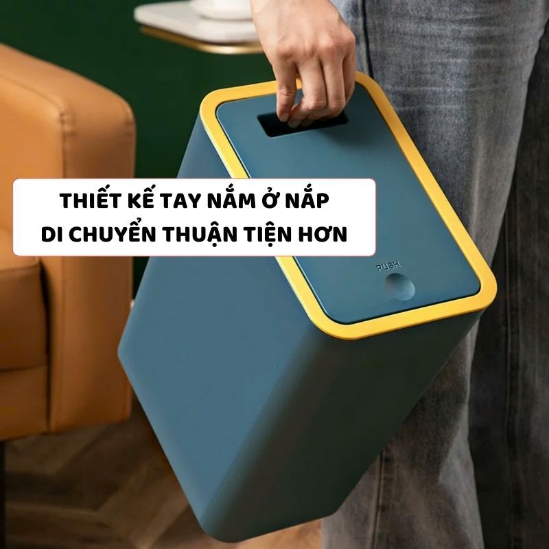 Thùng Rác Có Nắp Nhấn Nút ENODA HOME, Sọt Rác Phù Hợp Không Gian Bếp TR030
