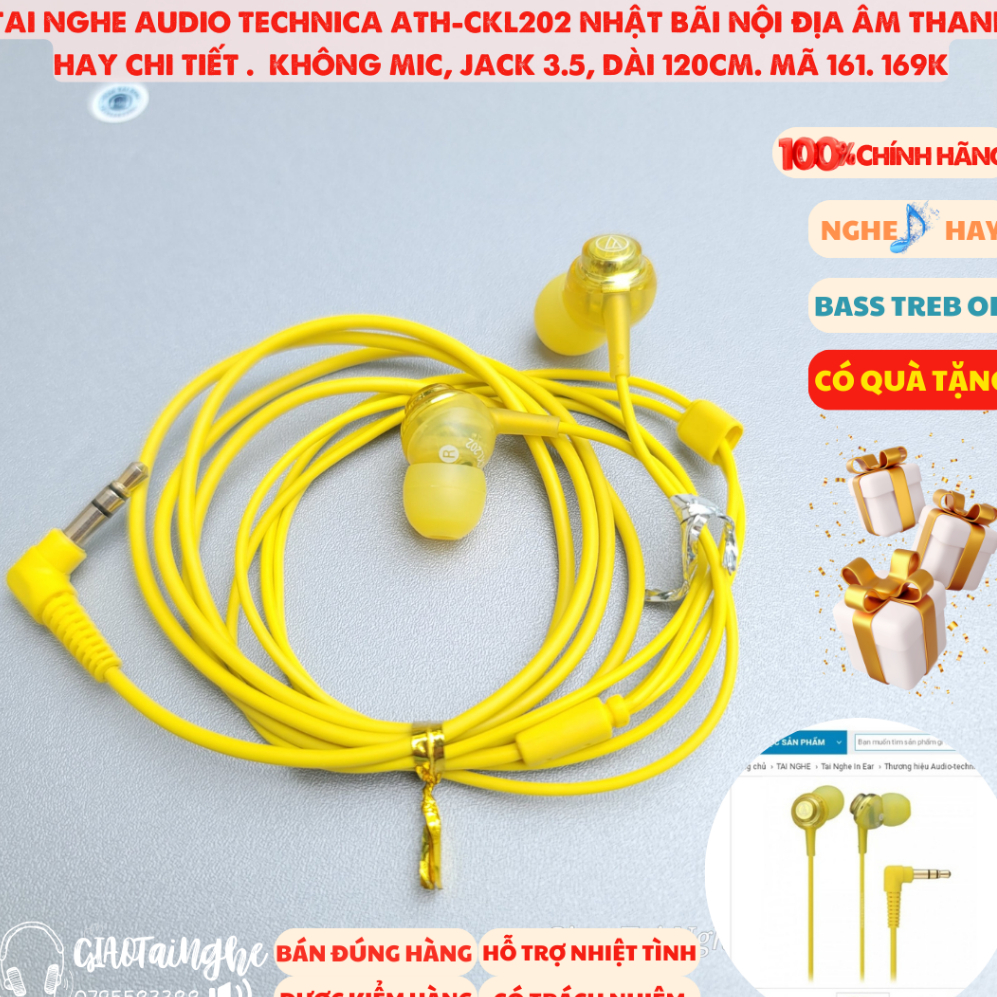 Tai nghe Audio Technica ATH-CKL202 Nhật bãi nội địa Âm thanh hay
