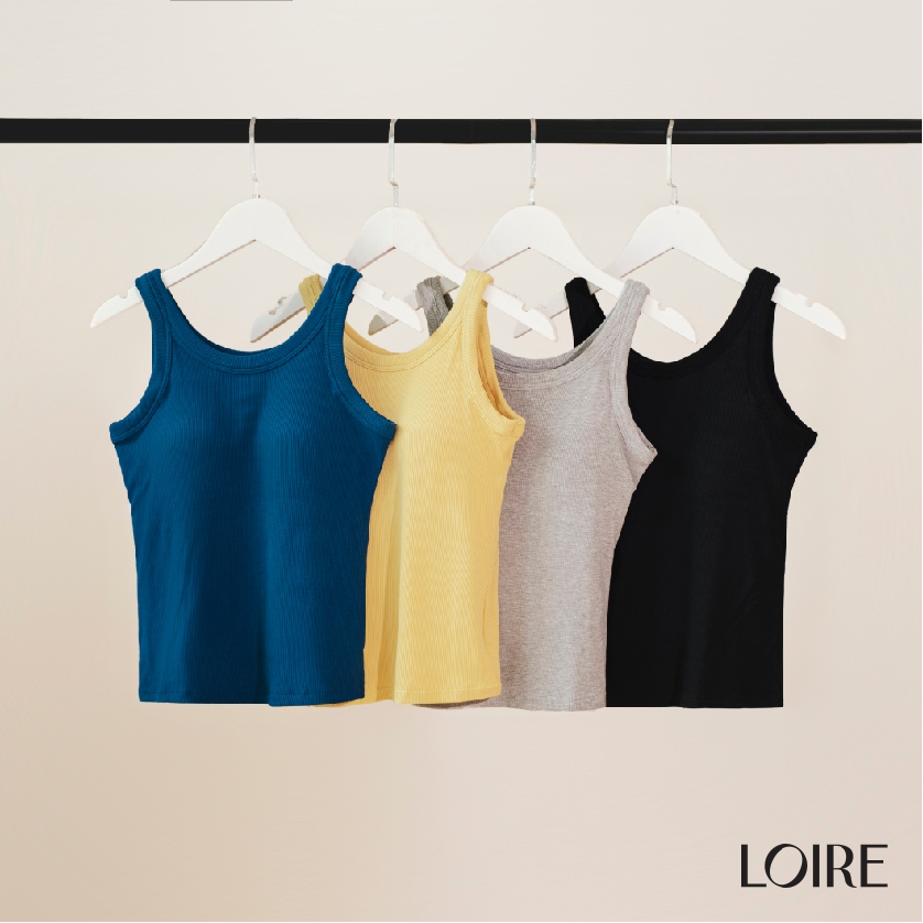Áo Ba Lỗ Có Đệm Ngực Cổ Tròn Có Đệm Ngực Chất Thun Mềm Mát Loirechic BRT04