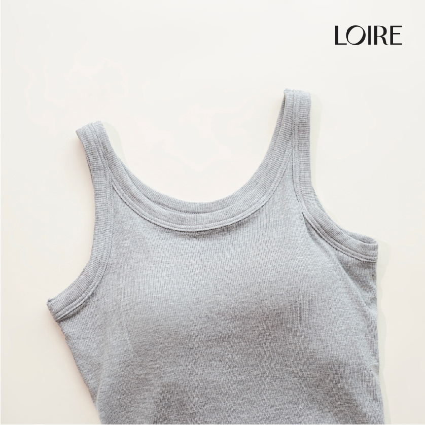 Áo Ba Lỗ Có Đệm Ngực Cổ Tròn Có Đệm Ngực Chất Thun Mềm Mát Loirechic BRT04