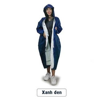 Áo mưa dây kéo tổ ong, áo mưa măng tô, áo mưa vải dù có khoá kéo và nút cài phía trước, chống thấm tốt