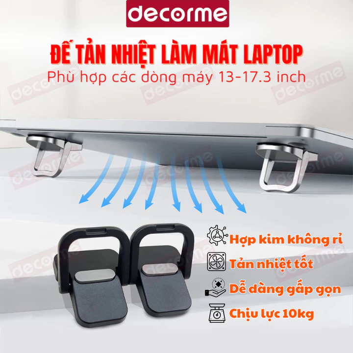 Giá đỡ laptop, đế tản nhiệt laptop đế kê bàn phím mini Decorme sử dụng cho các dòng laptop