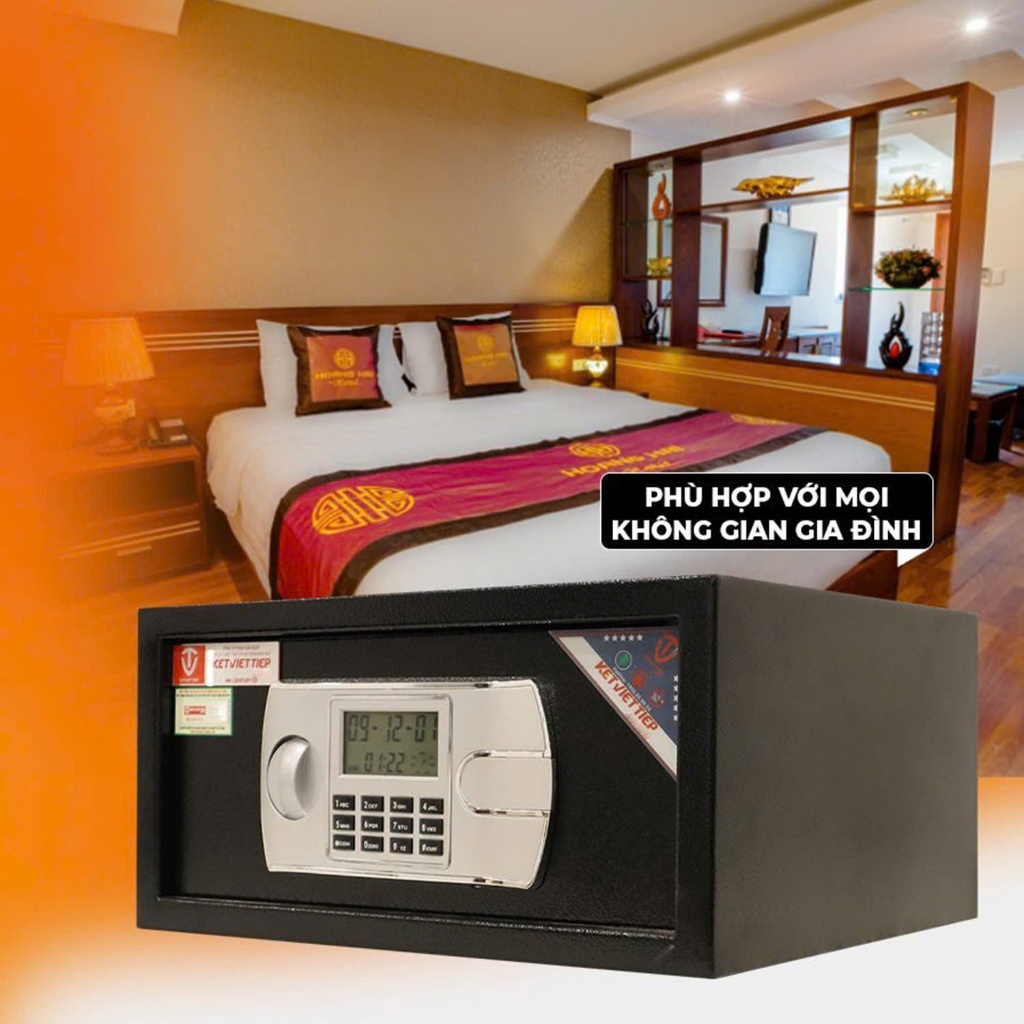 [CHÍNH HÃNG] Két Sắt Việt Tiệp Mini KS33DT Khóa Điện Tử Cao Cấp 8kg