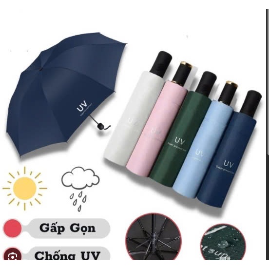 Ô dù chống tia UV 3 lớp gấp gọn mẫu mới nhỏ gọn tiện lợi ( được chọn màu )