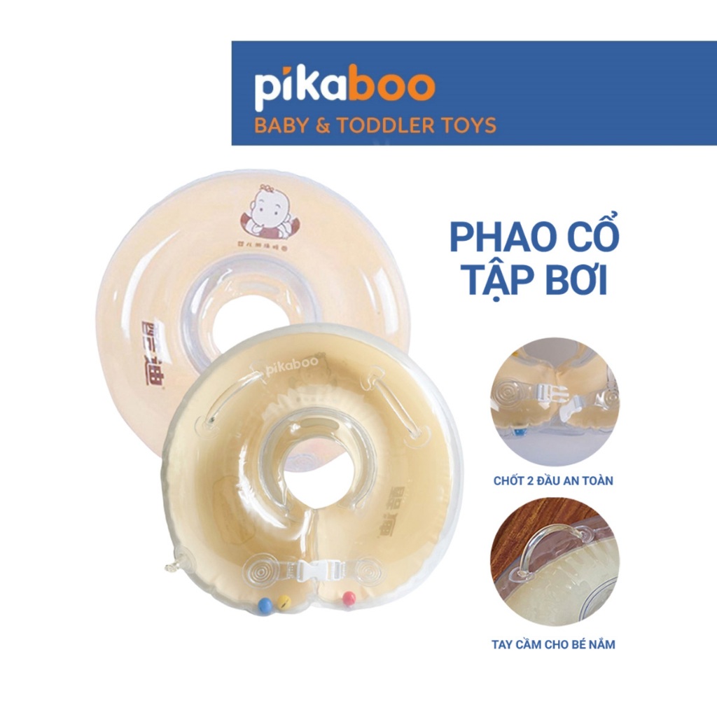 Ảnh Phao cổ cho bé Pikaboo phao đỡ cổ cho bé 4-12 tháng tắm tập bơi vận động thư giãn, cao cấp an toàn 1