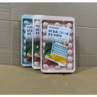 Khay đá tròn - vỉ đá tròn 33 viên Việt Nhật Chính hãng 3 màu pastel -6978