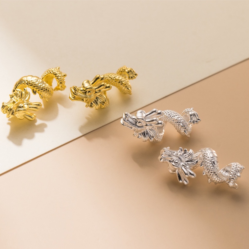 [S925] Rồng Xoắn Vòng Bạc Phủ Vàng & Bạc Trắng - Charm Phụ kiện Trang ...