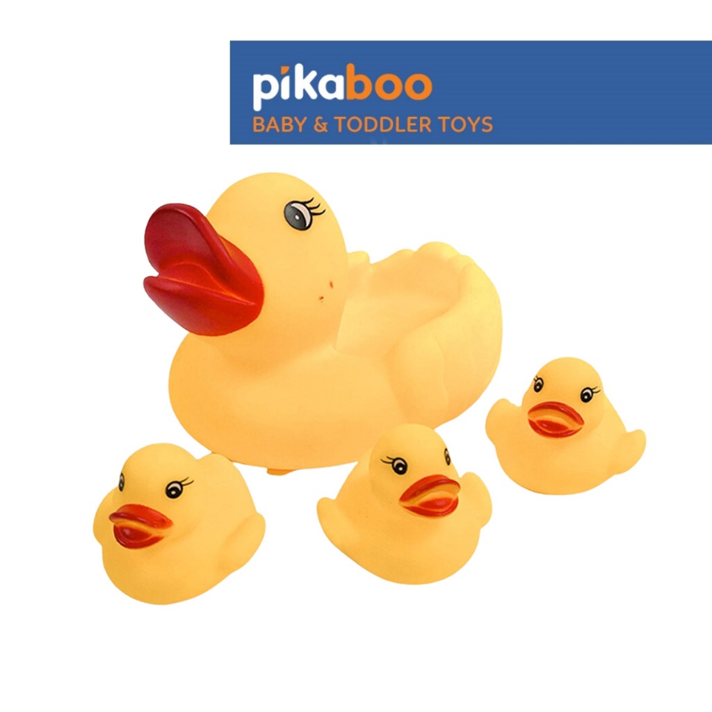 Ảnh Đồ chơi con vịt thả bồn tắm cao cấp Pikaboo có phát ra âm thanh chất liệu PP, PPE an toàn cho bé 1
