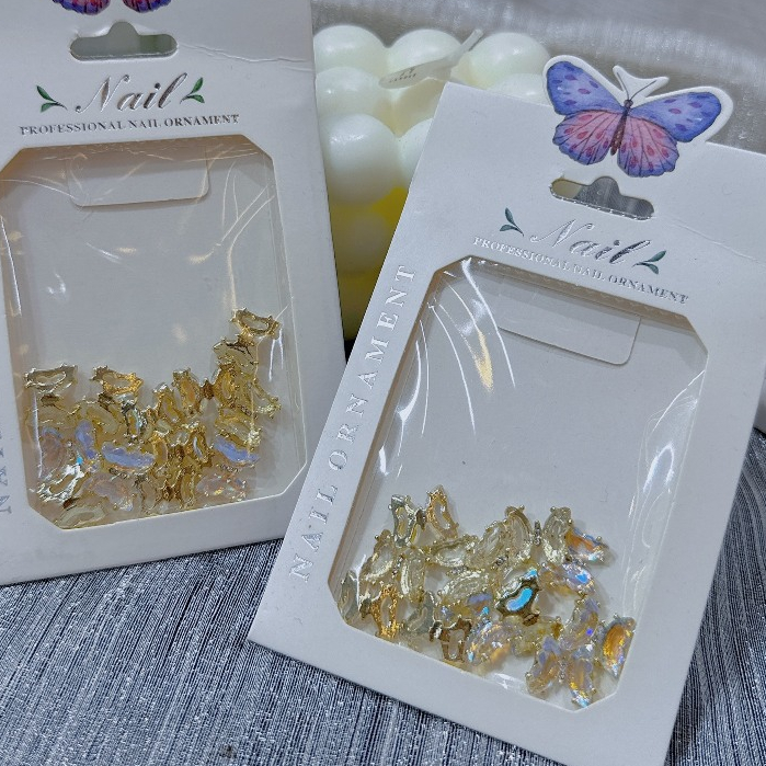 Set bướm kim loại -  trang trí móng tay
