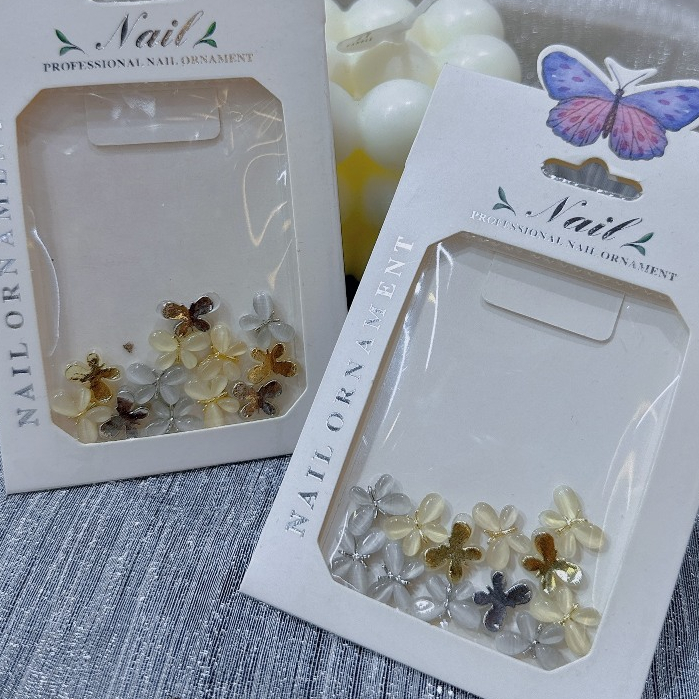 Set bướm kim loại -  trang trí móng tay