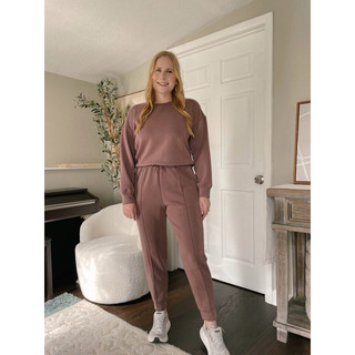 16 >Bộ nỉ nữ,bộ nỉ bigsize áo cổ tròn quần jogger trẻ trung, vải cotton mịn hàng của all in motion