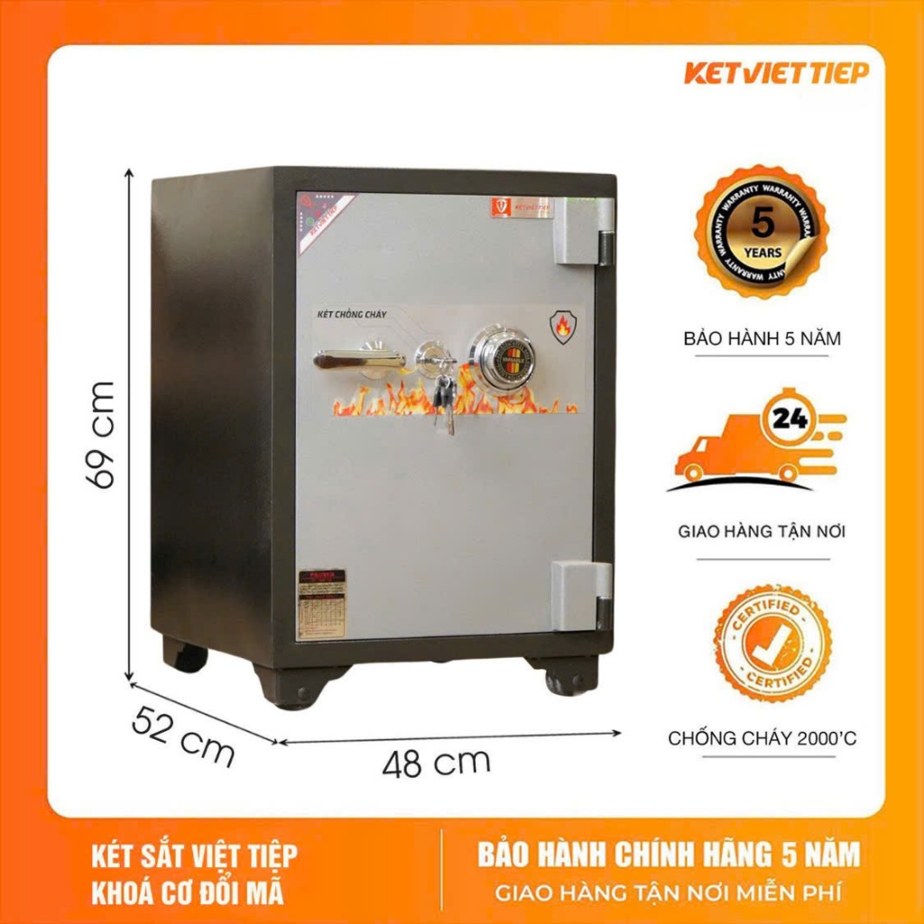 Két Sắt Việt Tiệp KV504-DM Khóa Cơ Đổi Được Mật Khẩu Chống Cháy