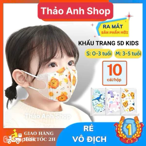 0-9 Tuổi Sét 50 cái Khẩu Trang 5d Sơ Sinh Cho Bé Vải Lụa