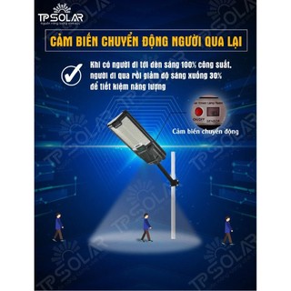 Ảnh 4 – Đèn Đường Năng Lượng Mặt Trời Liền Thể TP SOLAR Công Suất 500W, 800W Chiếu Sáng 150-350m2, Cảm Biến Chuyển Động