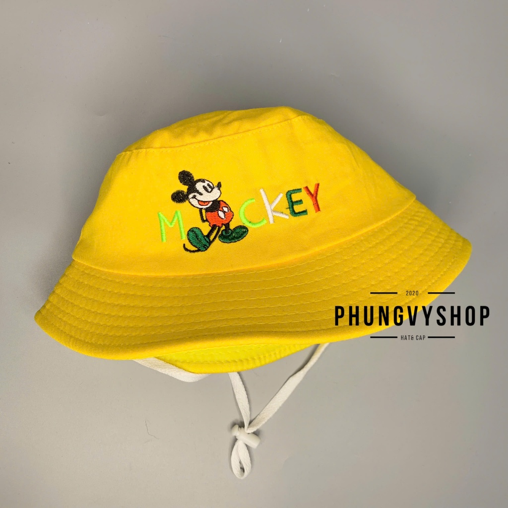 Bé 2-5 Tuổi/ Vòng đầu 52cm_Mũ bucket tai bèo vành cực dễ thương trai gái phungvyshop- Nón BO trung CHUỘT MC KEY