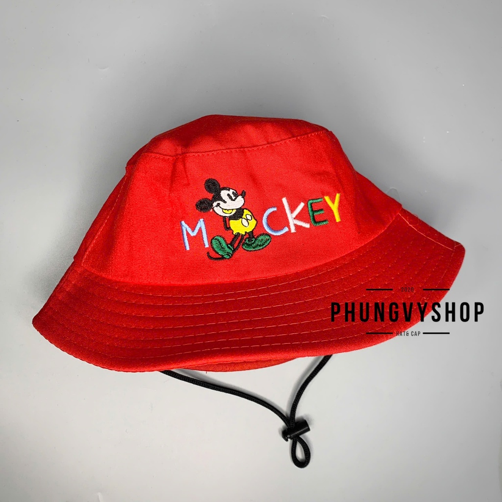 Bé 2-5 Tuổi/ Vòng đầu 52cm_Mũ bucket tai bèo vành cực dễ thương trai gái phungvyshop- Nón BO trung CHUỘT MC KEY