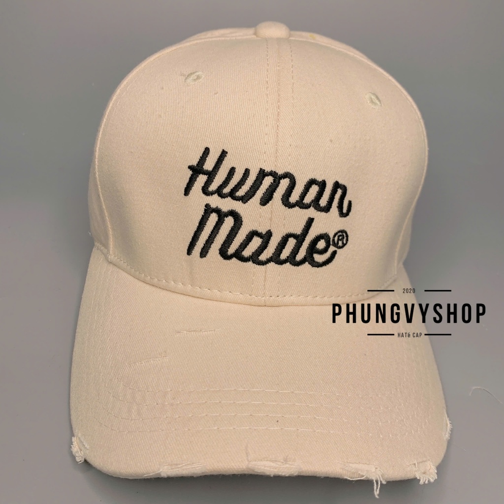 Mũ LƯỠI TRAI unisex cực hot nam nữ phong cách hàn quốc phungvyshop- Nón ket Rách Tua HUMAN MADE