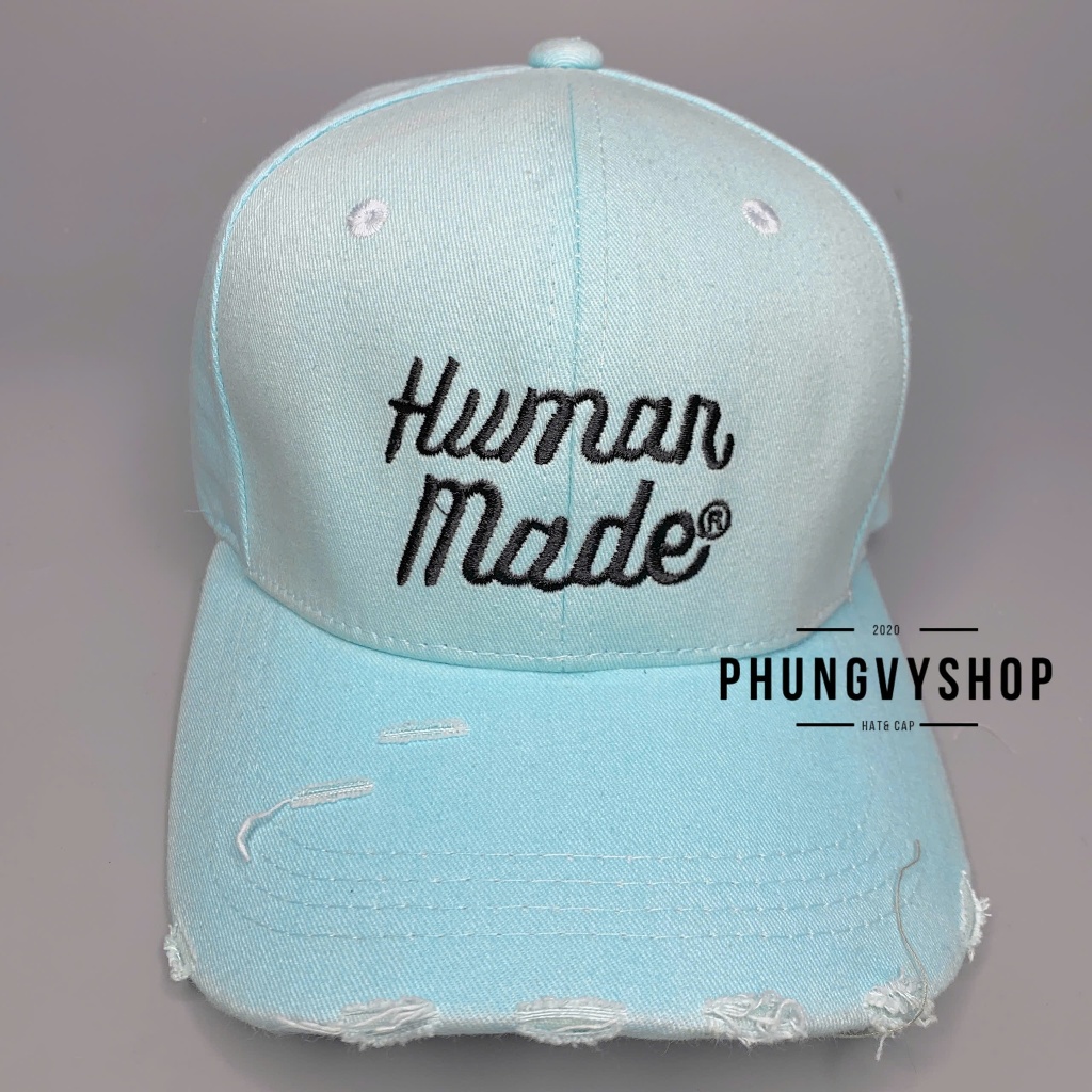 Mũ LƯỠI TRAI unisex cực hot nam nữ phong cách hàn quốc phungvyshop- Nón ket Rách Tua HUMAN MADE