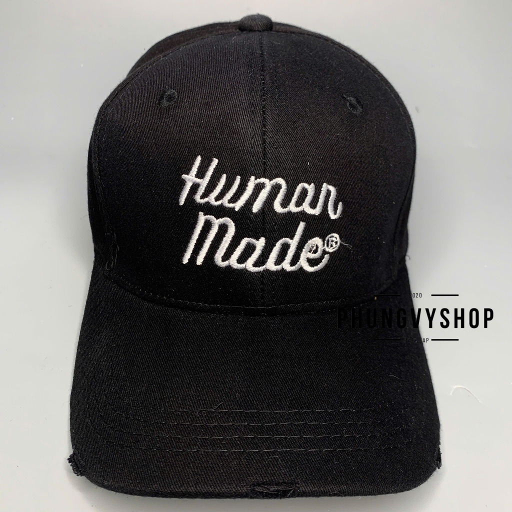 Mũ LƯỠI TRAI unisex cực hot nam nữ phong cách hàn quốc phungvyshop- Nón ket Rách Tua HUMAN MADE