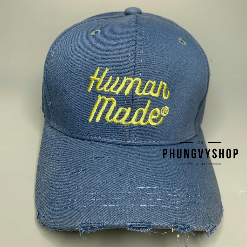 Mũ LƯỠI TRAI unisex cực hot nam nữ phong cách hàn quốc phungvyshop- Nón ket Rách Tua HUMAN MADE