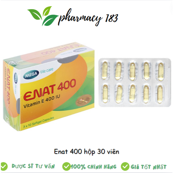 [Chính Hãng] Enat 400 iu Vitamin E ( hộp 30 viên ) enat400 , e nat ...