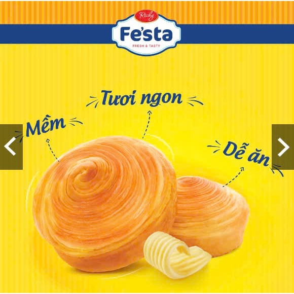 [TẶNG QUÀ HĐ 200K TRỞ LÊN TỪ 05-08.07]Bánh Mì Fe'sta Richy Hoa Cúc Ngàn Lớp Túi 120G