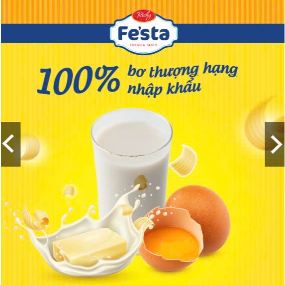 [TẶNG QUÀ HĐ 200K TRỞ LÊN TỪ 05-08.07]Bánh Mì Fe'sta Richy Hoa Cúc Ngàn Lớp Túi 120G