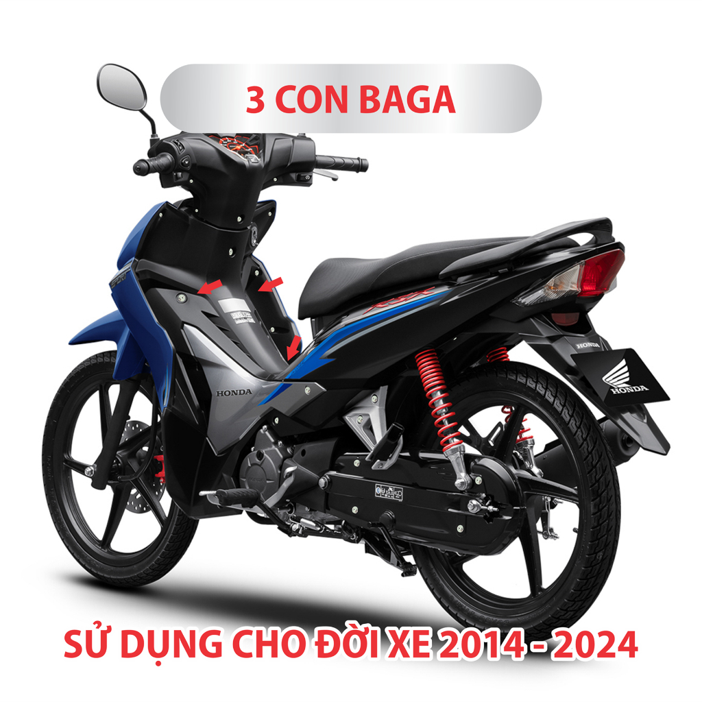 Bộ ốc Salaya gắn Wave RSX FI dàn áo | dàn chân | baga | che sên | yếm(2014-2025) Chống Gỉ, Siêu Bền