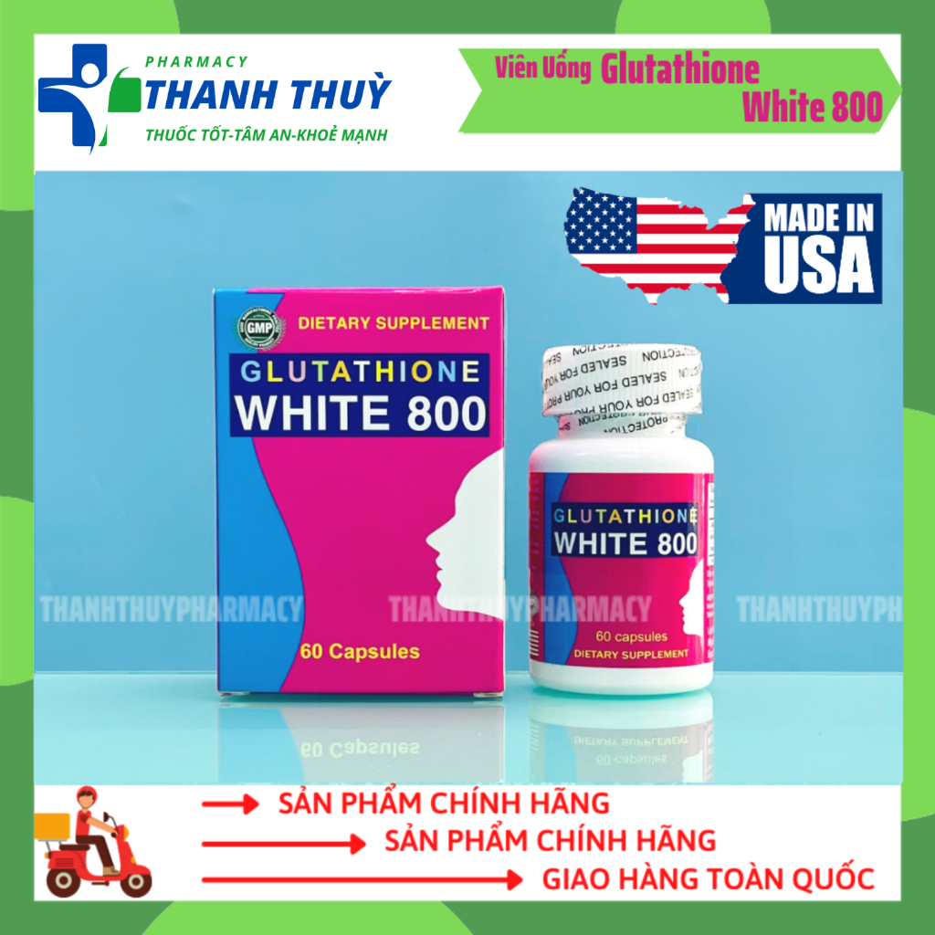 Vin Ung Glutathione White 800 [L 60 Vin] Dng Trng Da Nga Lo Ha  Ci Thin Tnh Trng Nm | Shopee Vit Nam
