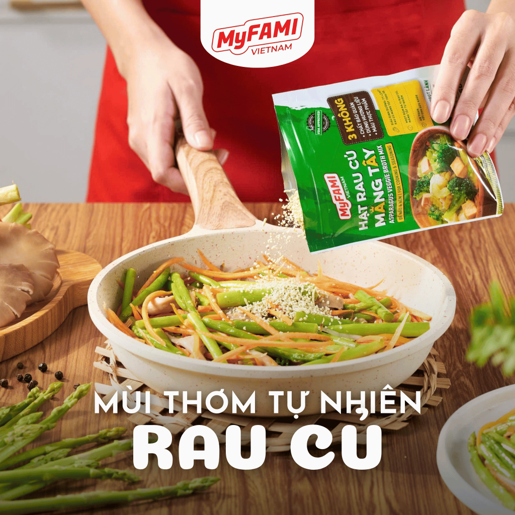 [Loại 180G] Gia Vị Nấu Ăn Hạt Rau Củ Măng Tây MyFAMI an toàn dinh dưỡng để nêm KHÔNG chất bảo quản