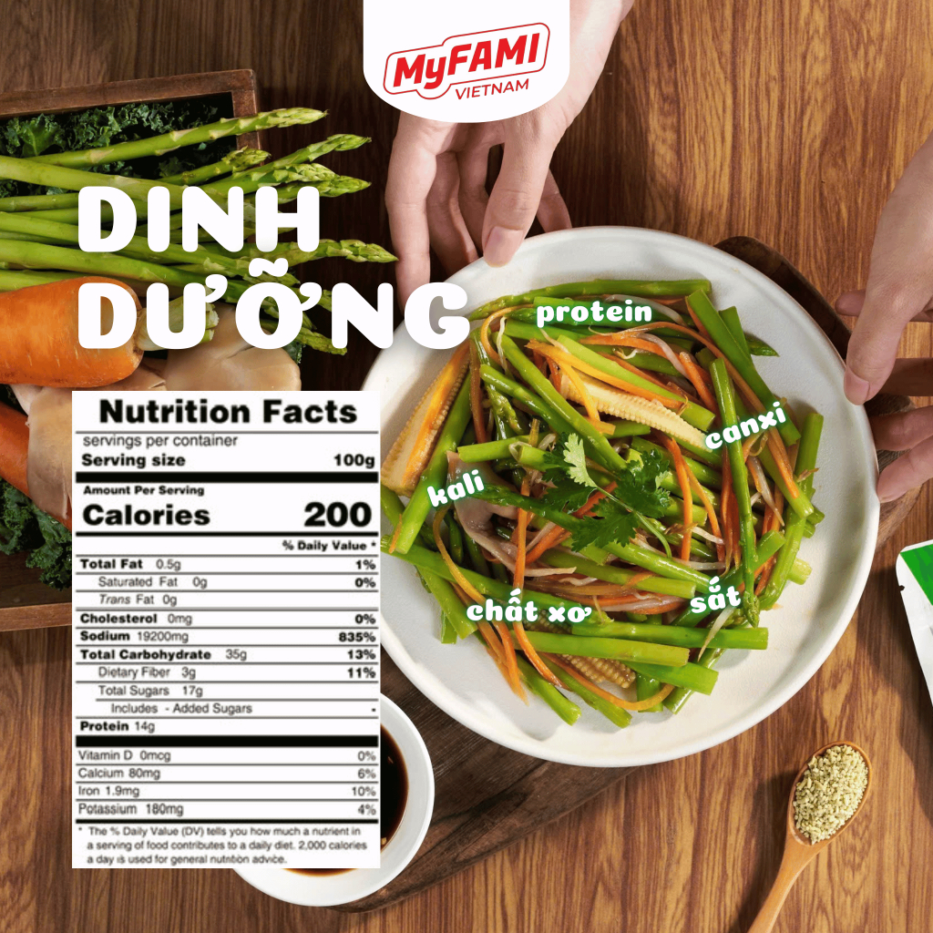[Loại 180G] Gia Vị Nấu Ăn Hạt Rau Củ Măng Tây MyFAMI an toàn dinh dưỡng để nêm KHÔNG chất bảo quản