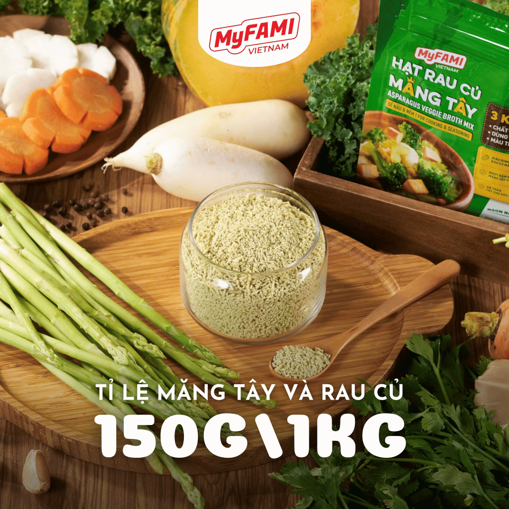 [TẶNG 1 GÓI] Combo 4 Gói Hạt Rau Củ Măng Tây MyFAMI 180G,  Gia Vị Chay Nấu & Nêm-KHÔNG chất bảo quản