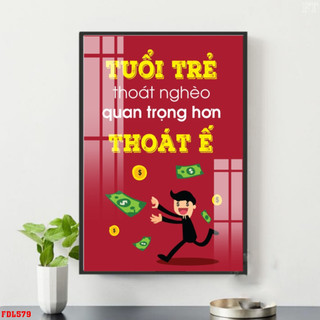 Tranh Laminate Tráng Gương - Tranh Slogan Treo Tường Trang Trí Văn Phòng, Phòng Khách Tạo Động Lực