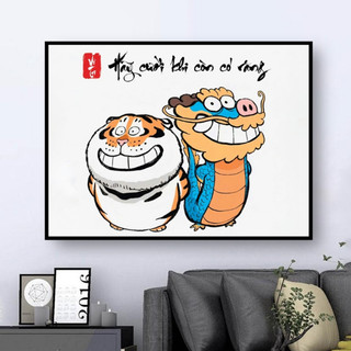 Tranh Treo Tường Trang Trí  "HÃY CƯỜI KHI CÒN CÓ RĂNG" - Tranh Vô Tri - Tranh Chế Vui Nhộn - Tranh Laminate Tráng Gương