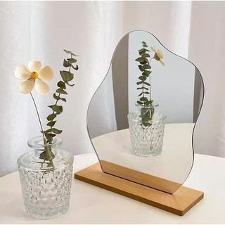 Gương để bàn trang điểm đế gỗ hình hạt đậu, đám mây decor xinh xắn