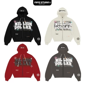 🔥Mới🔥 Áo khoác hoodie Zip nỉ bông In nỗi Boxy Millon D0llar khoác Jacket FAFIC studio