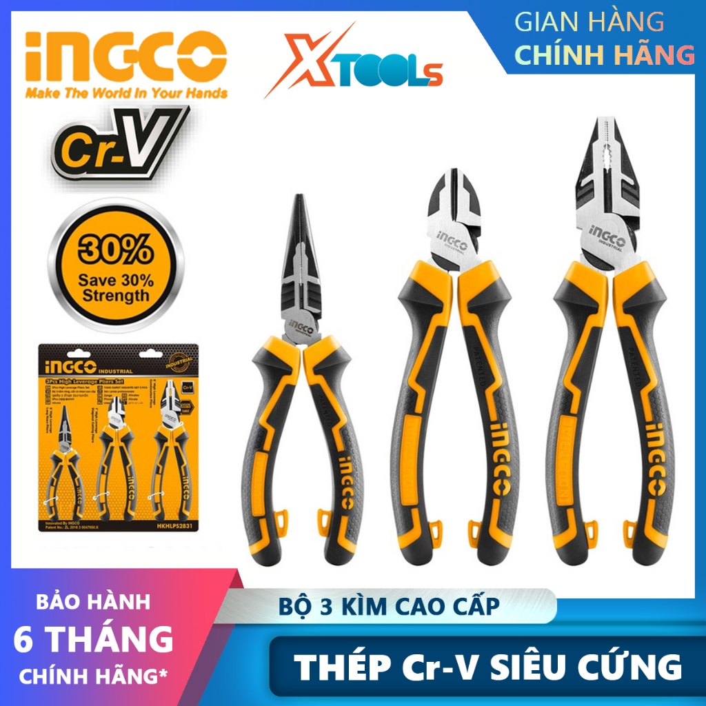 Bộ 3 kìm đa năng cao cấp cách điện INGCO - TOTAL Kềm cắt 7