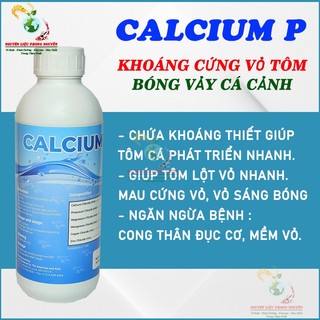Khoáng Ăn Cho Tôm Cá Calcium P Khoáng Cứng Vỏ Tôm Nhanh Lột Vỏ Cá Bóng Vảy Dày Thân Lên Màu Đẹp, Chai 1000ml