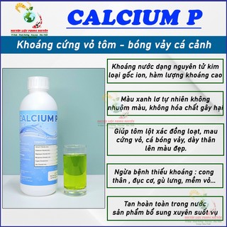 Khoáng Ăn Cho Tôm Cá Calcium P Khoáng Cứng Vỏ Tôm Nhanh Lột Vỏ Cá Bóng Vảy Dày Thân Lên Màu Đẹp, Chai 1000ml