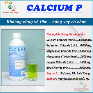 Khoáng Ăn Cho Tôm Cá Calcium P Khoáng Cứng Vỏ Tôm Nhanh Lột Vỏ Cá Bóng Vảy Dày Thân Lên Màu Đẹp, Chai 1000ml