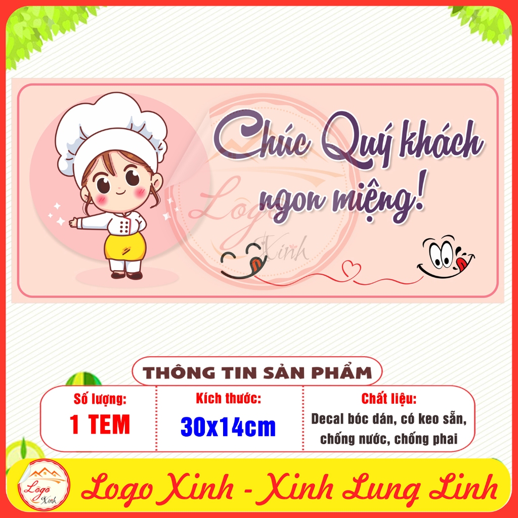 01 Logo Tem Sticker Chúc Quý Khách Ngon Miệng Dùng Cho Nhà Hàng, Quán ...