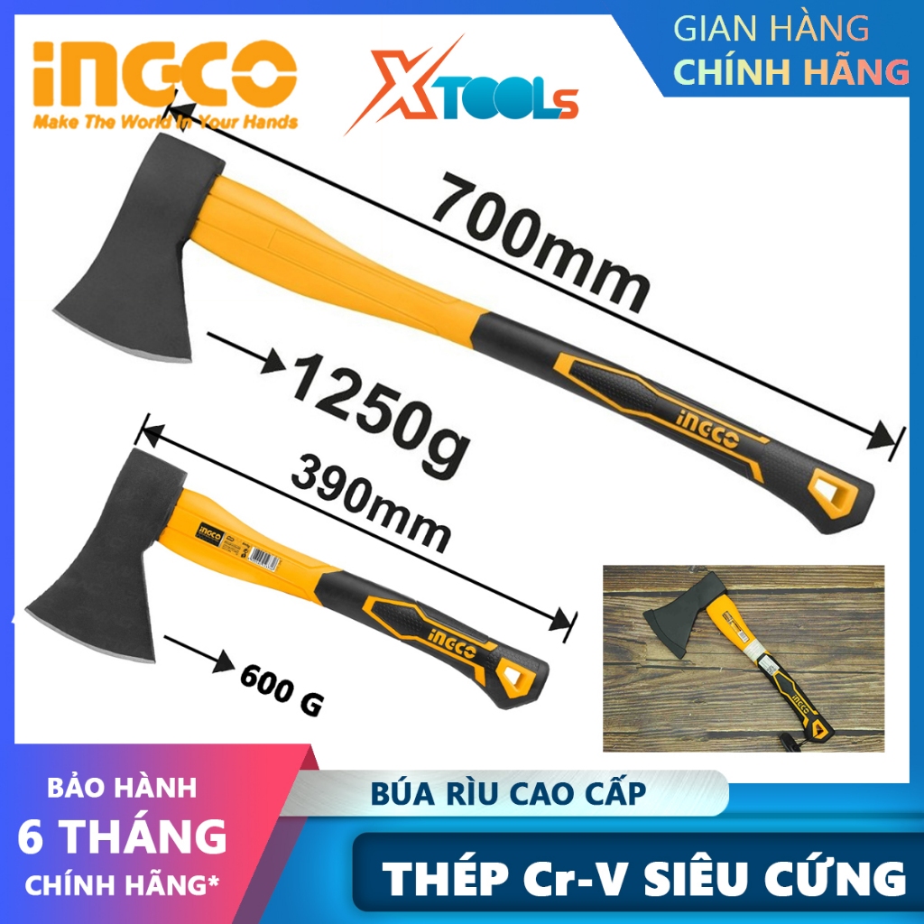 Búa rìu đa năng INGCO thép Cr-V rìu đa năng cán nhựa dã ngoại, đi rừng ...