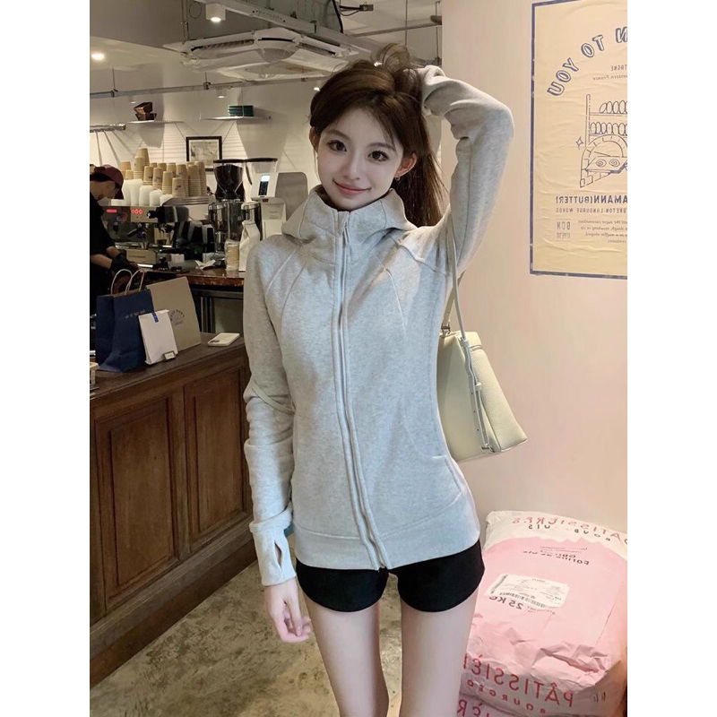 Áo mùa đông nữ QC, áo nỉ khoác ngoài nữ có mũ tay #2888 dài hàng Qc chất liệu đẹp | BigBuy360 - bigbuy360.vn