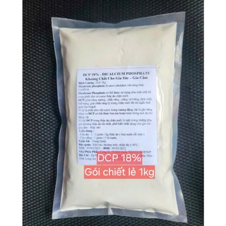 1kg - Dicalcium Phosphate Khoáng chất bổ sung cho gia súc , gia cầm , thủy sản # DCP 18 % 1kg