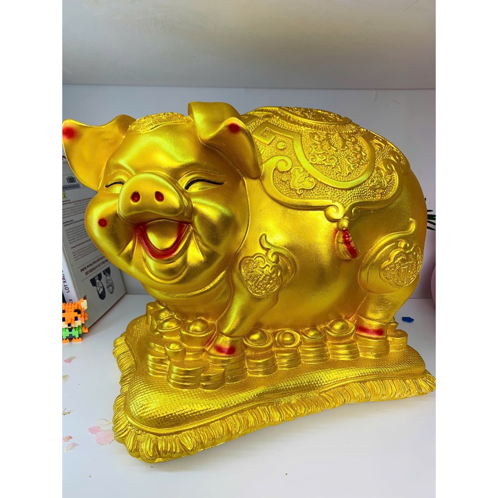 Heo đất tiết kiệm Heo Tết Bệ Vàng Tài Lộc size đại  ống heo lợn đất tiết kiệm hình con giáp
