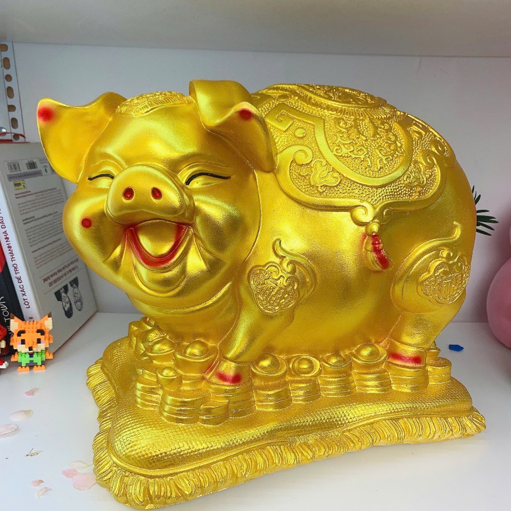 Heo đất tiết kiệm Heo Tết Bệ Vàng Tài Lộc size đại  ống heo lợn đất tiết kiệm hình con giáp