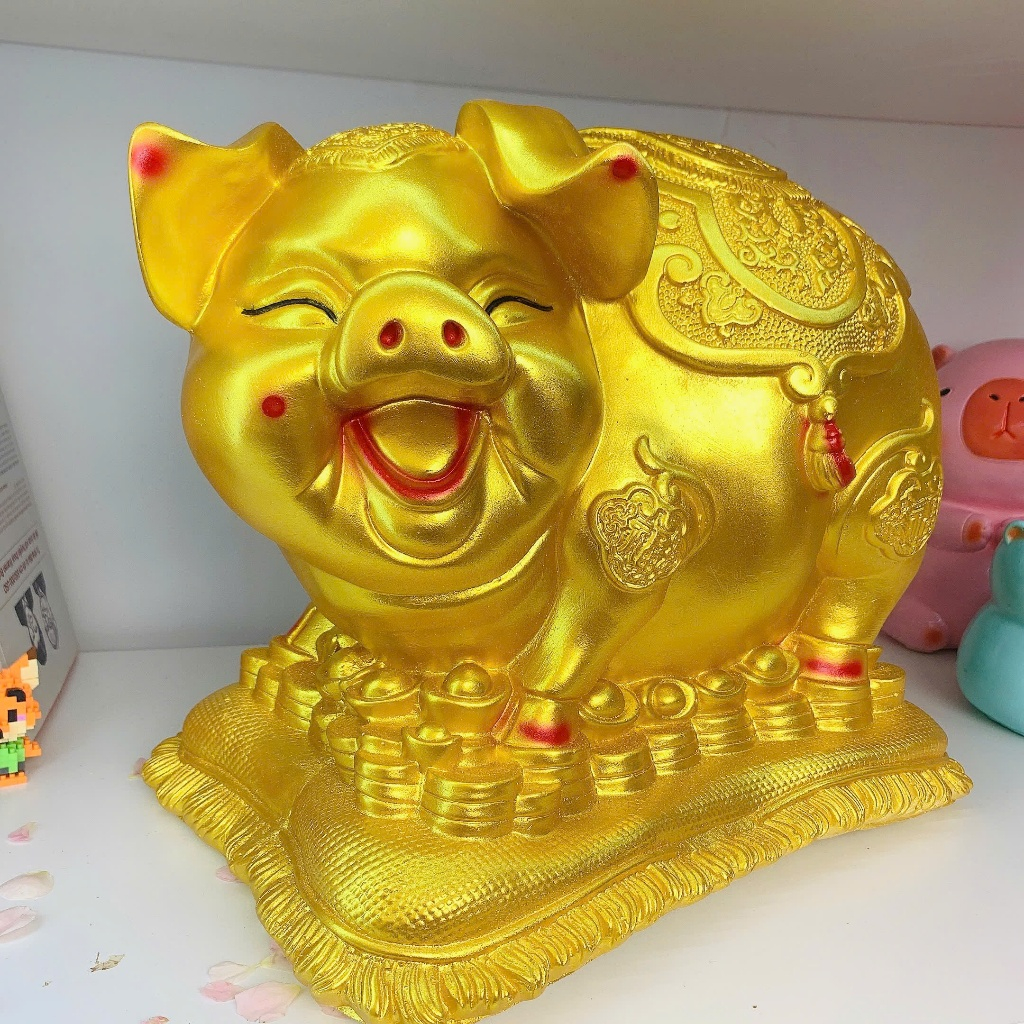 Heo đất tiết kiệm Heo Tết Bệ Vàng Tài Lộc size đại  ống heo lợn đất tiết kiệm hình con giáp