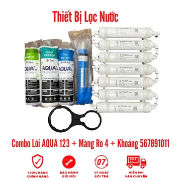 Combo Bộ Lõi Từ 1 Đến 11 AQUA Chính Hãng Phù Hợp Các Dòng Máy Lọc RO. GỒM Lõi 123 - MÀNG RO AQUA - LÕI KHOÁNG 567891011