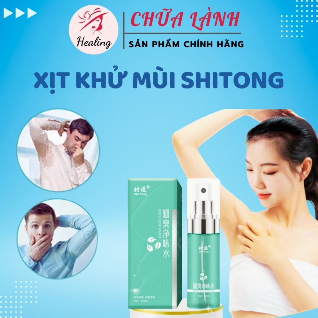 Xịt khử mùi hôi nách SHITONG 60ml ngăn tiết mồ hôi nách Bình xịt mồ hôi bã nhờn khô thoáng H14